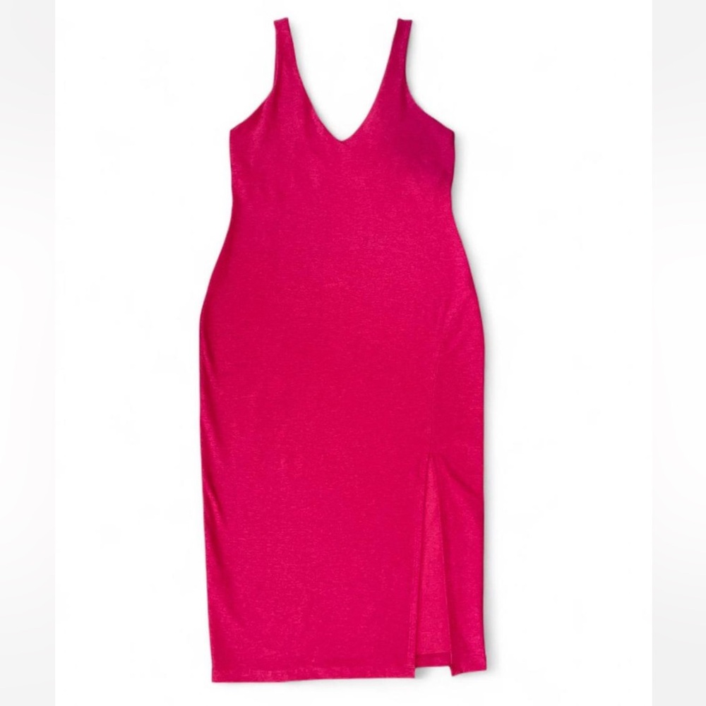 Beyond Yoga Spacedye V-Neck Midi Tank Dress Size Large Pink